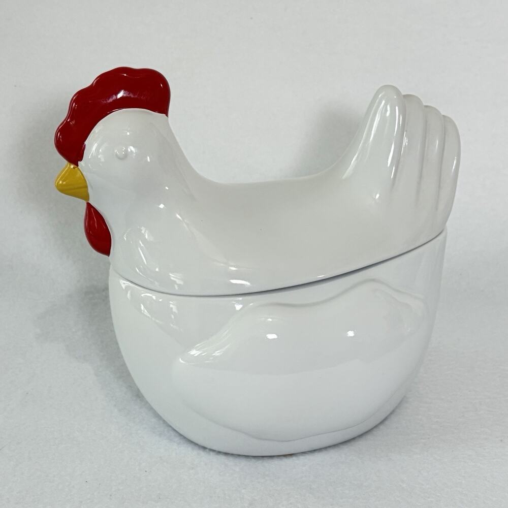 Food Network White Rooster Cookie Jar Collectable Farmhouse Chic Garden